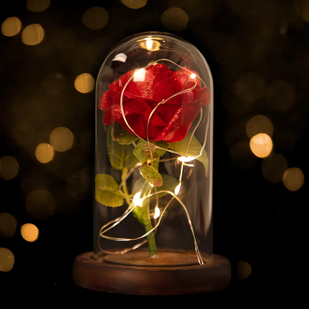 Večna Svetleća Ruža u Staklenom Zvonu – Simbol Ljubavi koji Traje Zauvek ✨🌹 50% popusta !