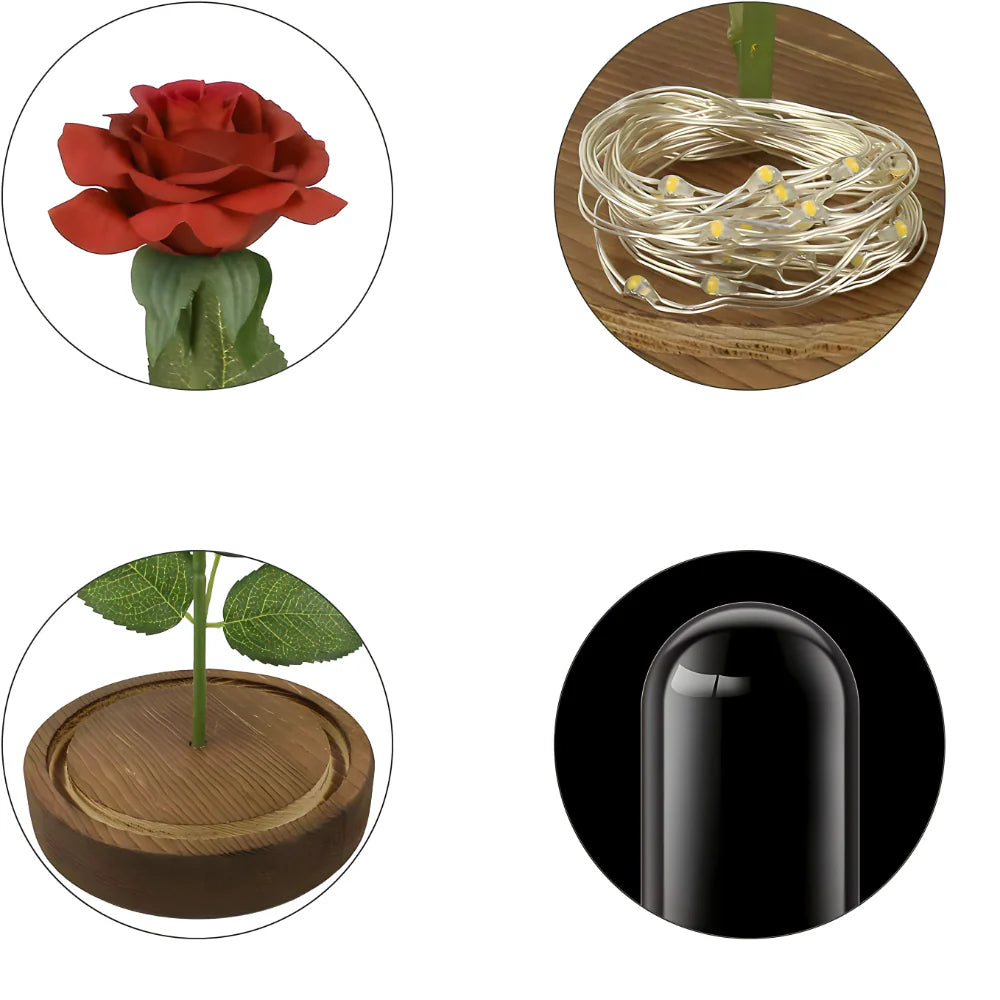 Večna Svetleća Ruža u Staklenom Zvonu – Simbol Ljubavi koji Traje Zauvek ✨🌹 50% popusta !